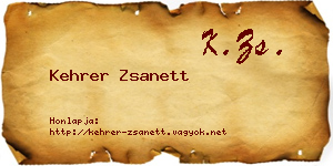 Kehrer Zsanett névjegykártya
